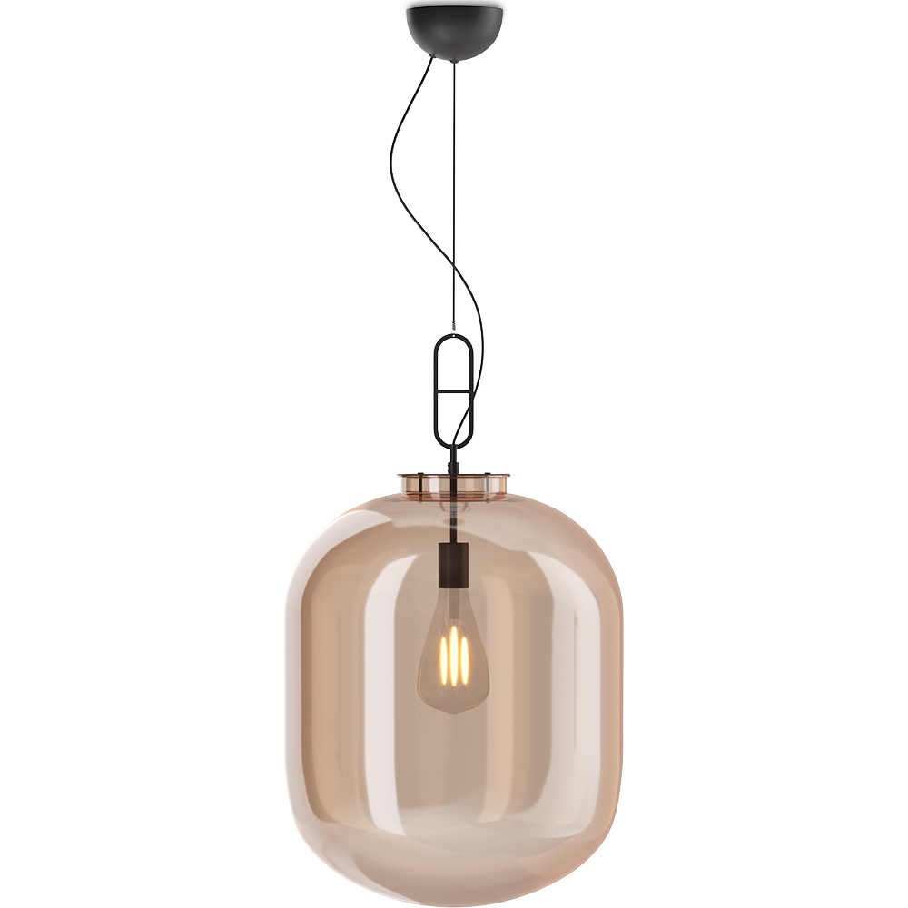  Buy Glass pendant light in modern design, metal and glass - Crada - Big Amber 60403 - in the EU