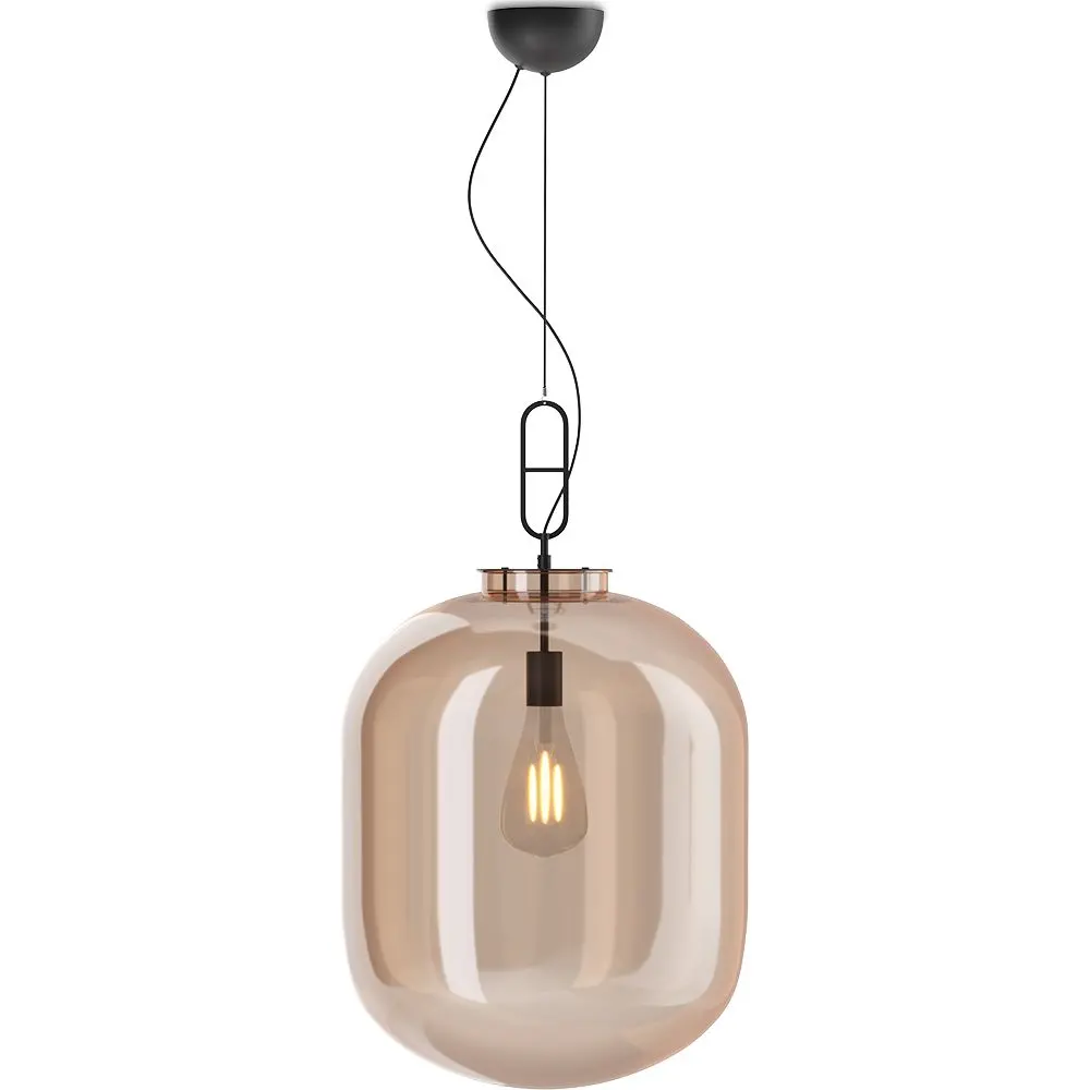  Buy Glass pendant light in modern design, metal and glass - Crada - Big Amber 60403 - in the EU