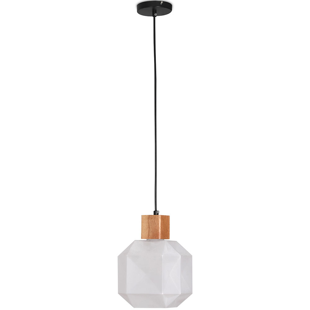  Buy Pendant lamp in modern style, wood and glass - Zey White 60241 - in the EU