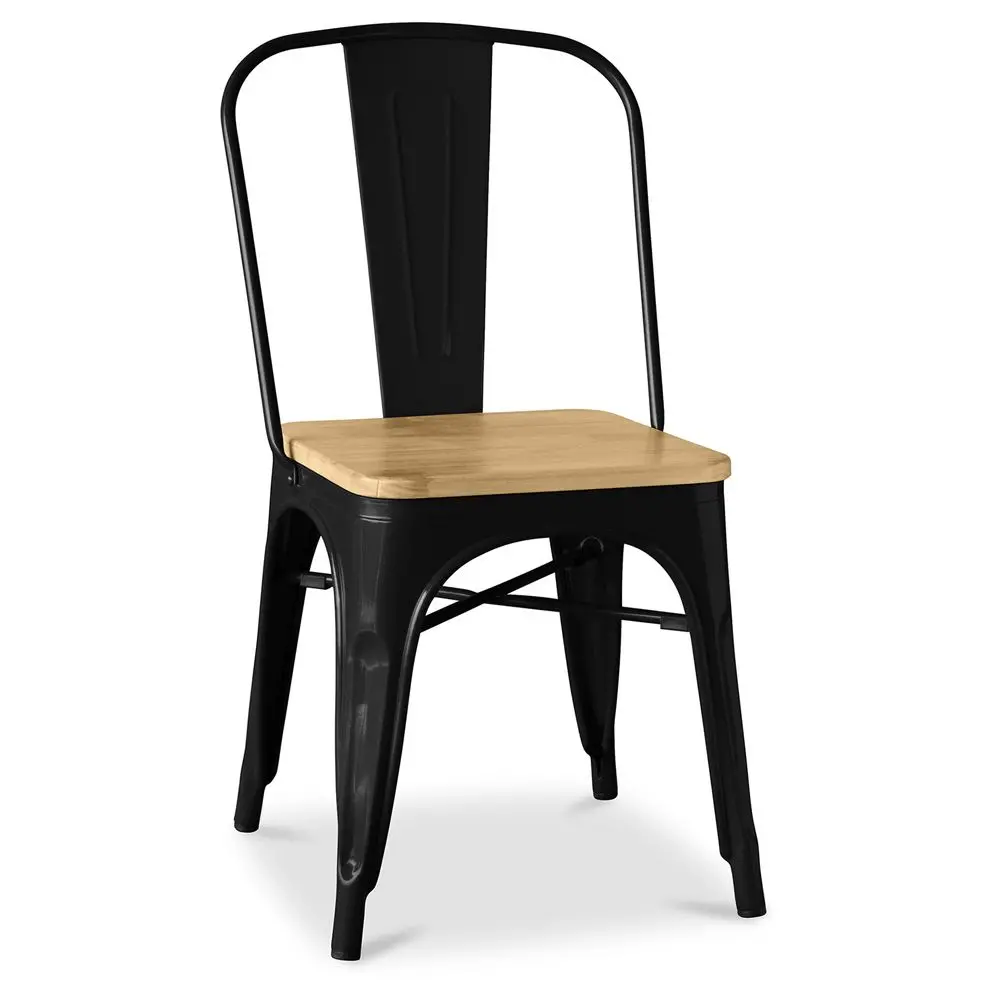  Buy Bistrot Metalix Chair Square Wooden - Metal Black 32897 - in the EU