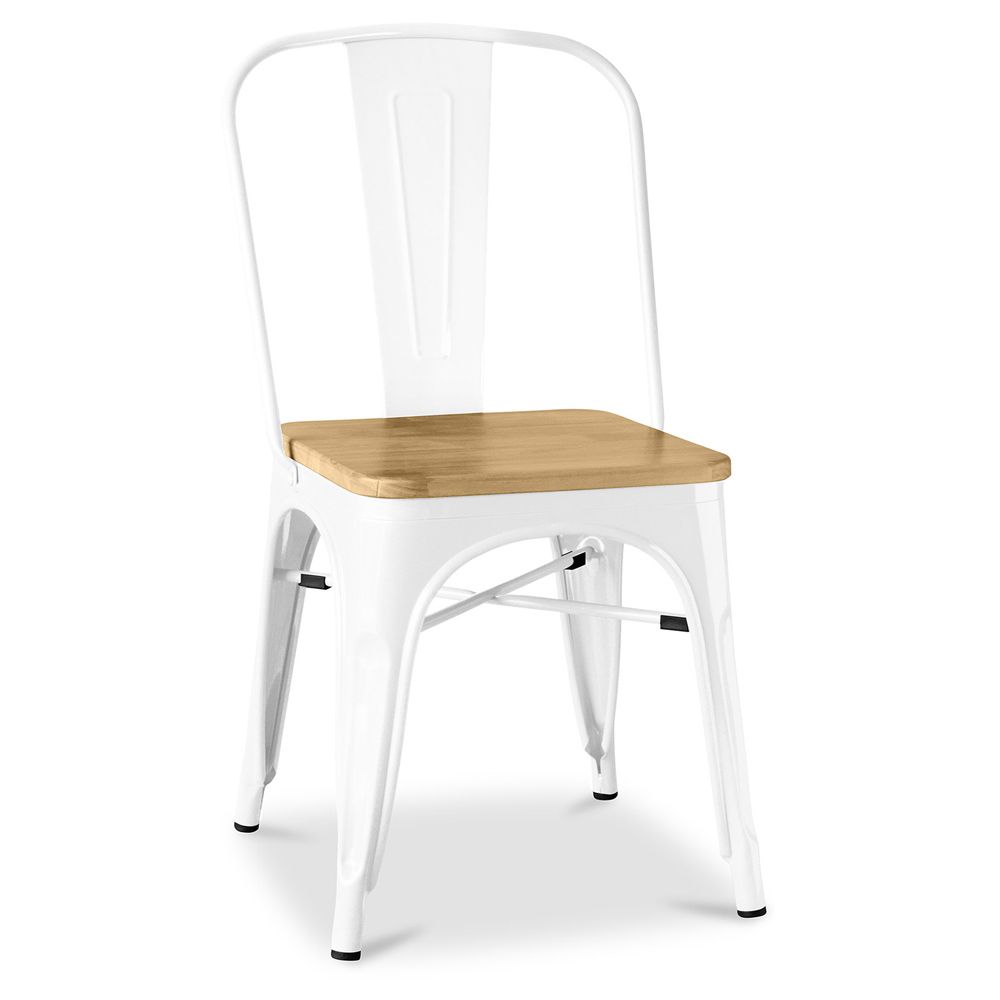  Buy Bistrot Metalix Chair Square Wooden - Metal White 32897 - in the EU