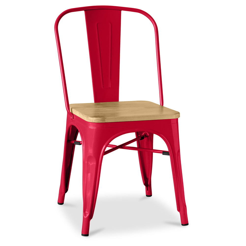  Buy Bistrot Metalix Chair Square Wooden - Metal Red 32897 - in the EU