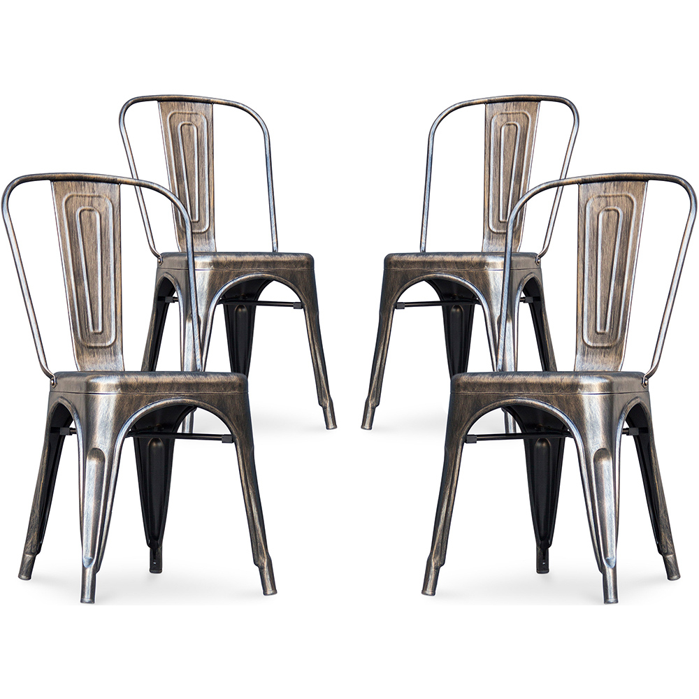  Buy X4 Dining chair Bistrot Metalix industrial design Metal - New Edition  Metallic bronze 60449 - in the EU