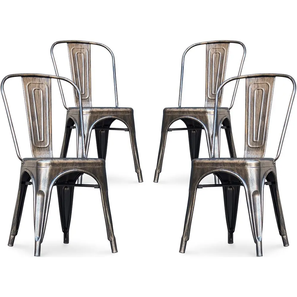  Buy X4 Dining chair Bistrot Metalix industrial design Metal - New Edition  Metallic bronze 60449 - in the EU