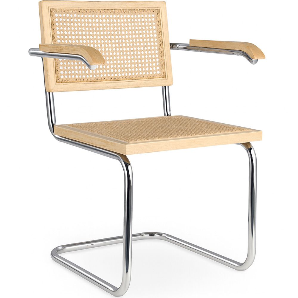  Buy Dining Chair with Armrests - Vintage Design - Wood and Rattan - Lia Natural 60452 - in the EU