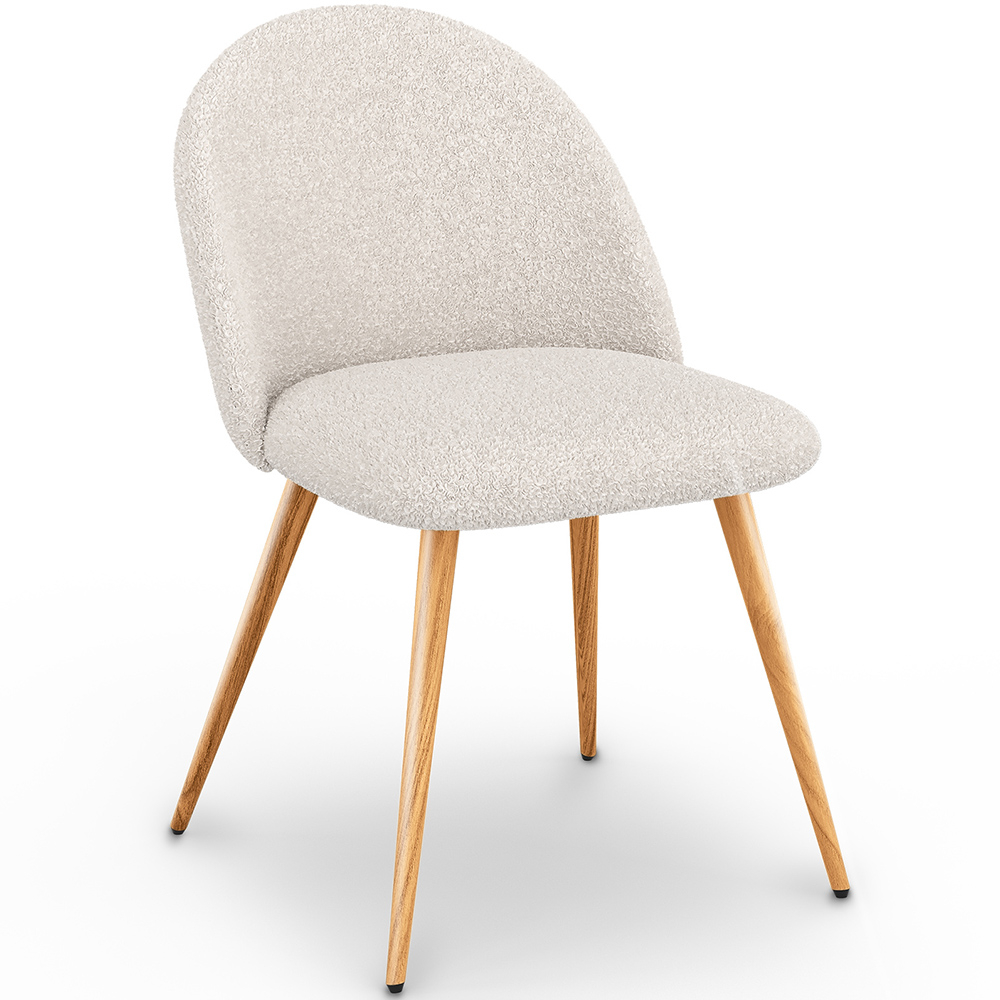  Buy Dining Chair - Upholstered in Bouclé Fabric - Scandinavian Design - Bennett White 60460 - in the EU