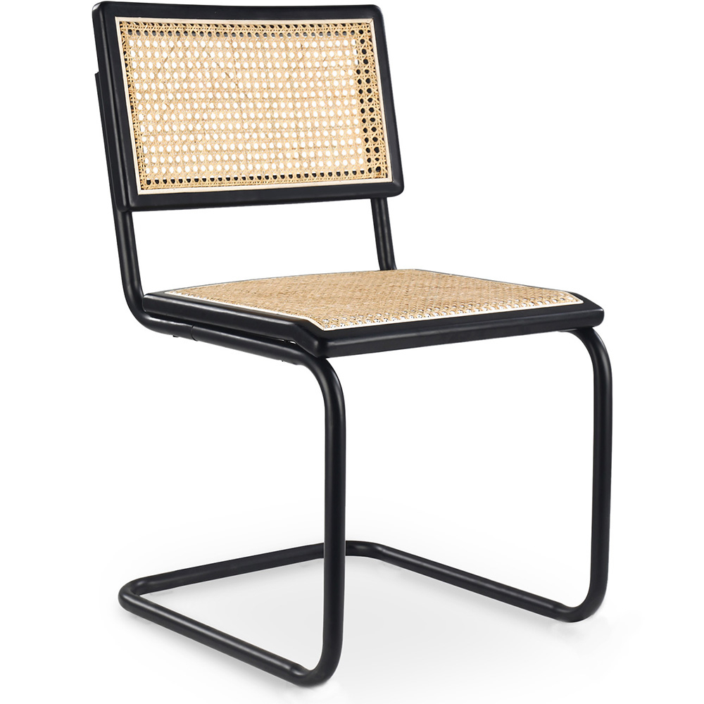  Buy Dining Chair, Natural Rattan And Black Wood - Lona Black 60451 - in the EU