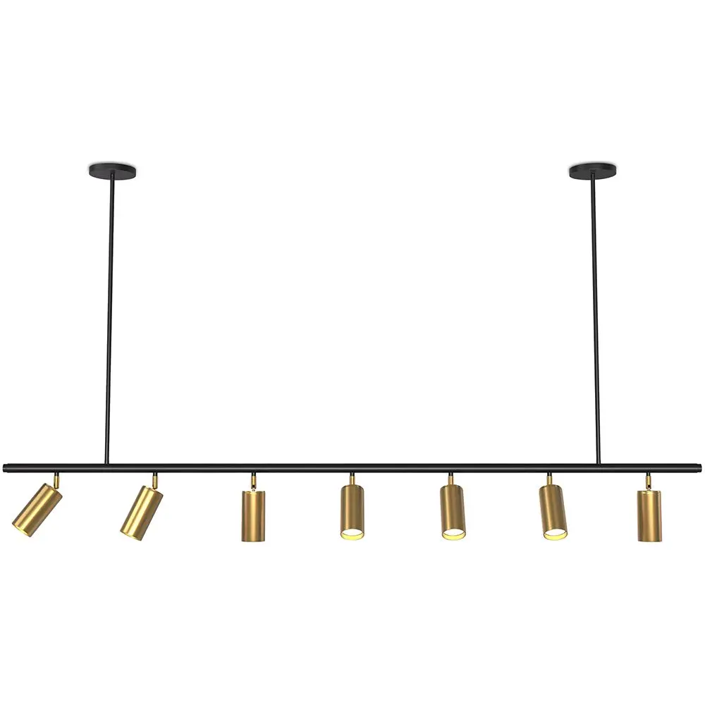  Buy Rail Ceiling Lamp - 7 Adjustable Gold Spotlights - 140CM - Lark Gold 60517 - in the EU