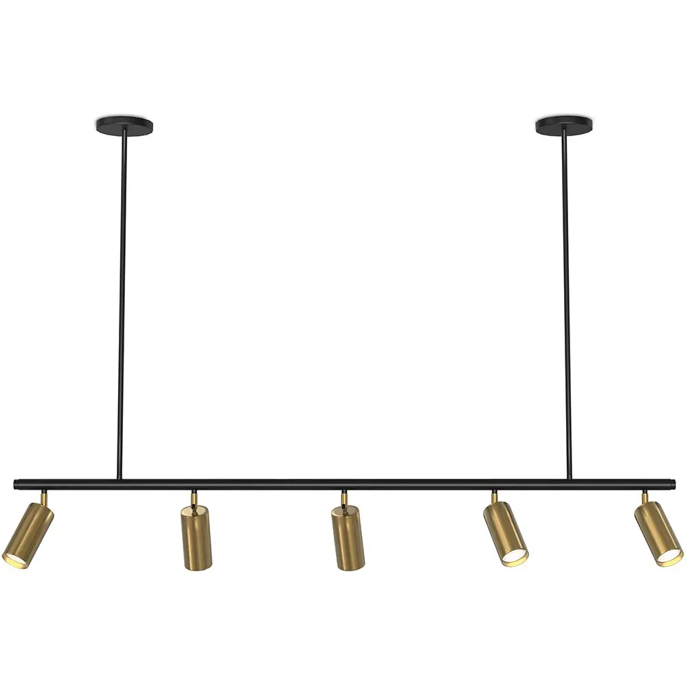  Buy Rail Ceiling Lamp - 5 Adjustable Gold Spotlights - 110CM - Lark Gold 60518 - in the EU