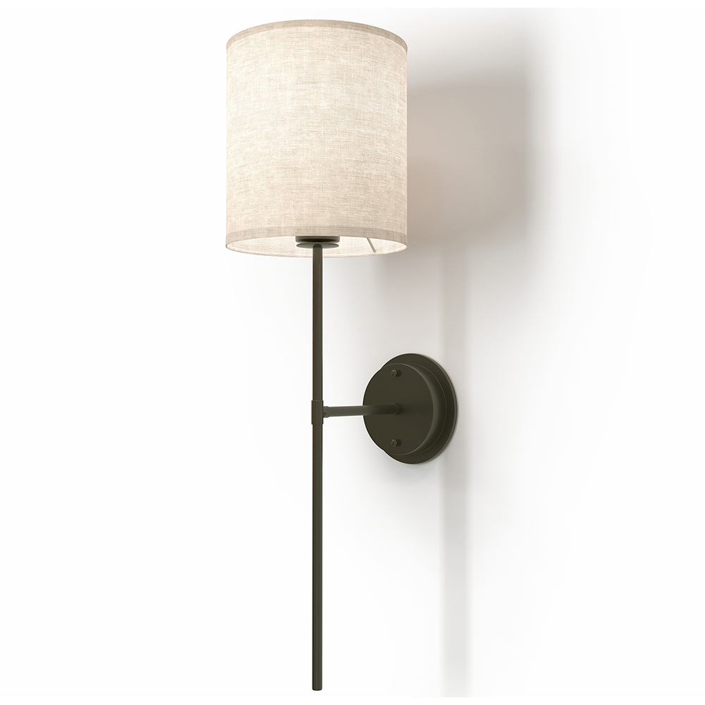  Buy Lamp Wall Light - Black with Fabric Shade - Norman Black 60525 - in the EU