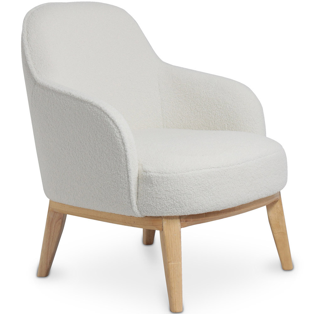  Buy Upholstered Dining Chair - White Boucle - Yenva White 60543 - in the EU