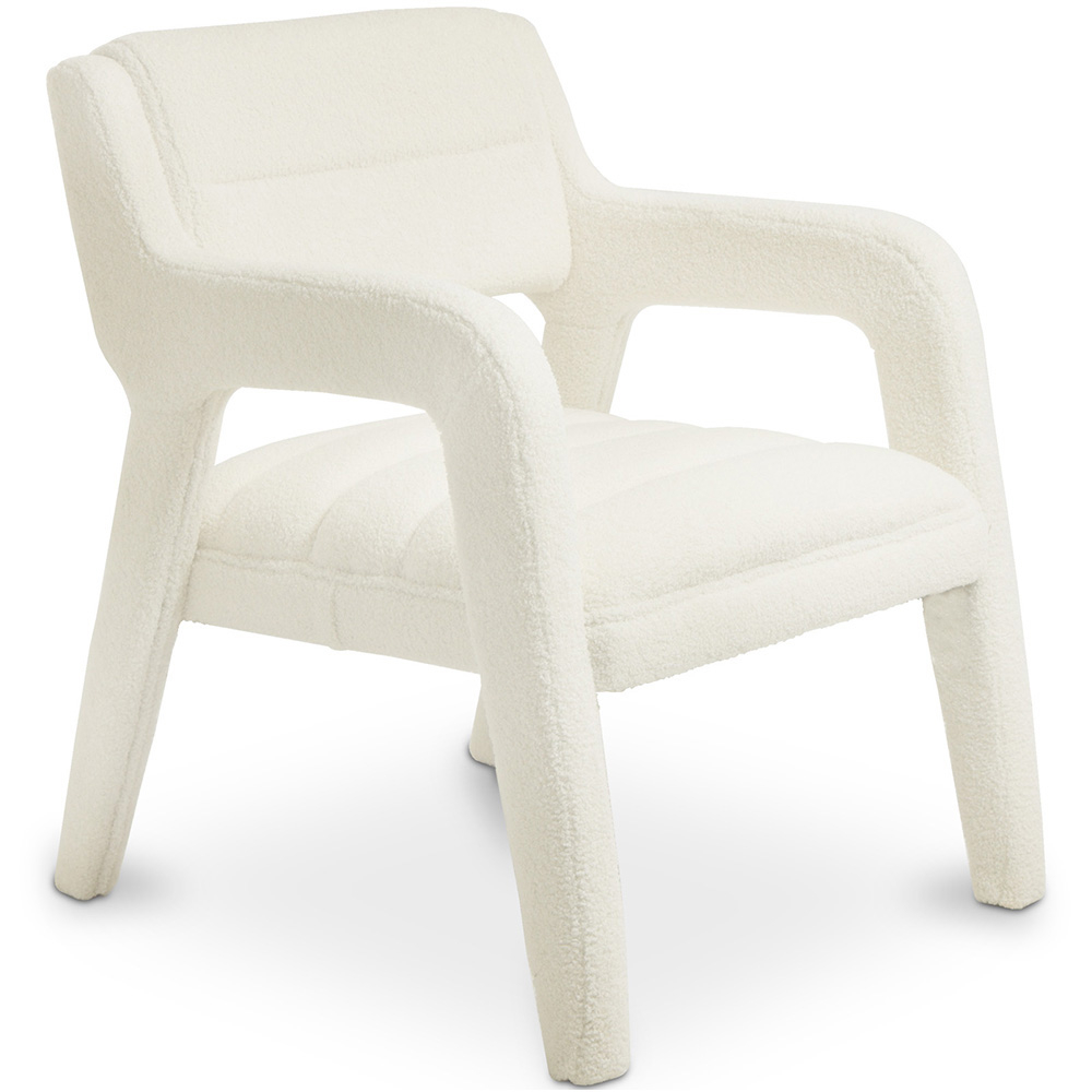  Buy Upholstered Dining Chair - White Boucle - Larsa White 60544 - in the EU