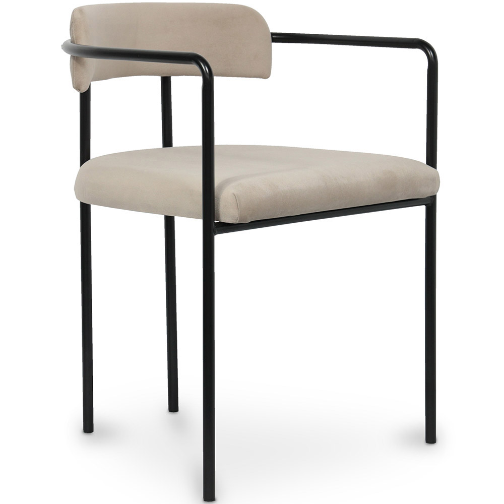  Buy Upholstered Dining Chair - Velvet - Yara Taupe 60545 - in the EU