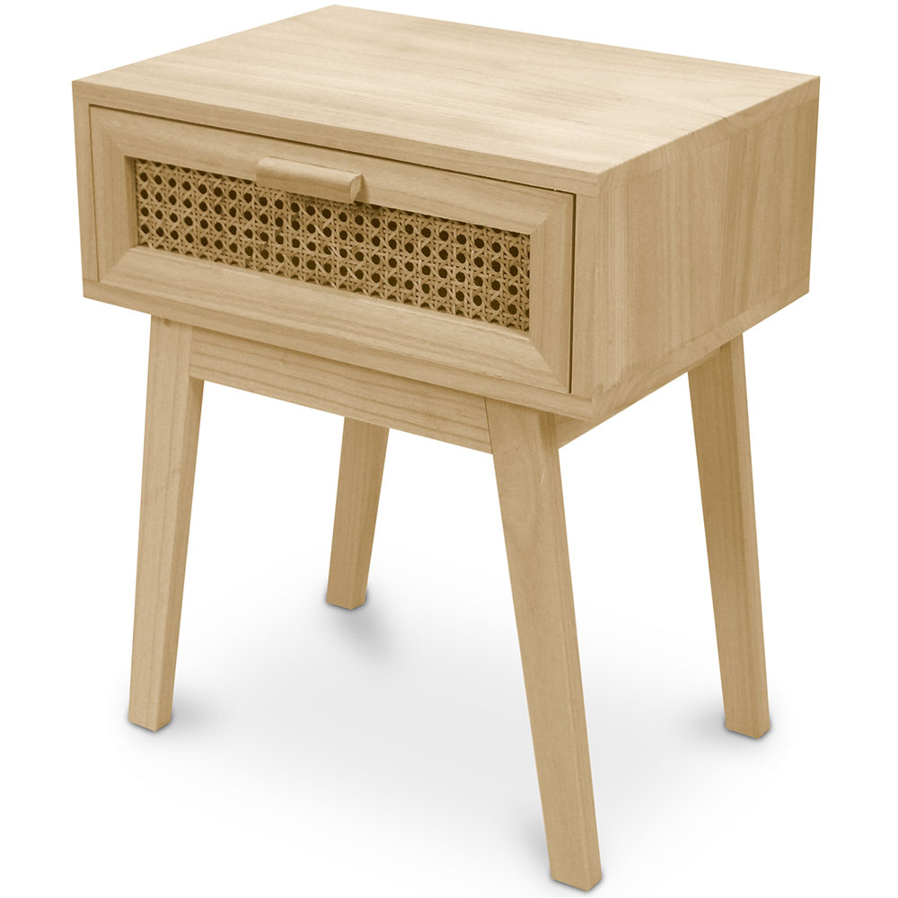  Buy Bedside Table with Drawer - Boho Bali Wood - Hanay Natural 60605 - in the EU