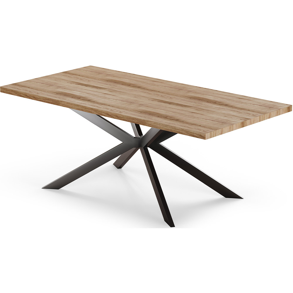 Buy Rectangular Dining Table - Industrial - Wood and Metal - Alise Natural wood 60608 - in the EU