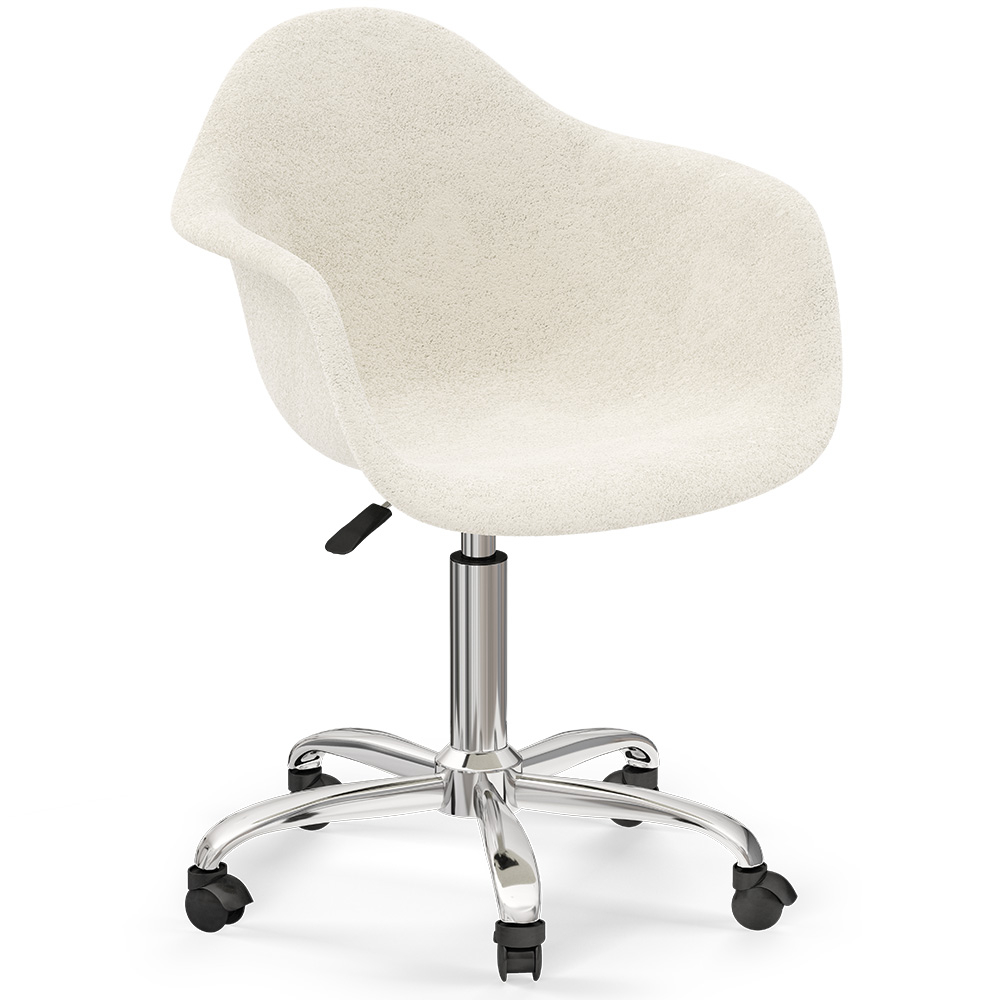  Buy Swivel Office Chair - Bouclé Upholstered - Loy White 60618 - in the EU