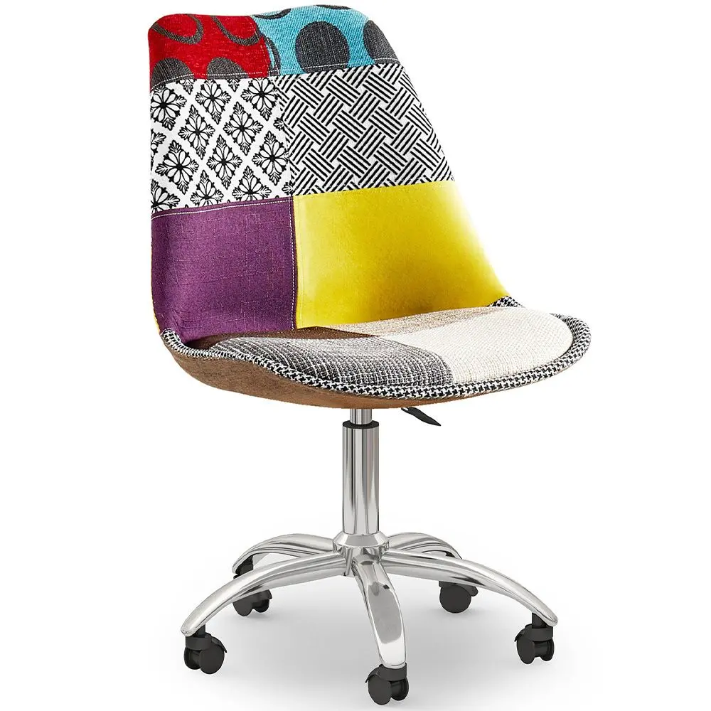  Buy Swivel Office Chair - Patchwork Upholstery - Ray  Multicolour 60622 - in the EU
