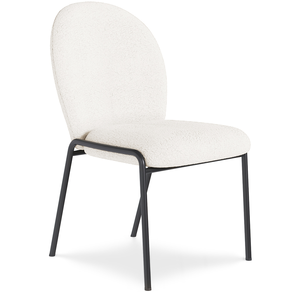  Buy Dining Chair - Bouclé Fabric Upholstery - Toler White 60627 - in the EU