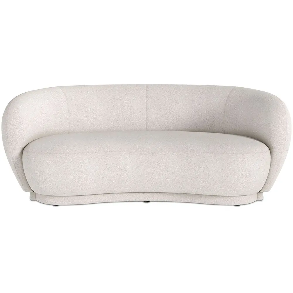  Buy Curved Sofa - 3 Seater - Boucle Fabric - Onda White 60628 - in the EU