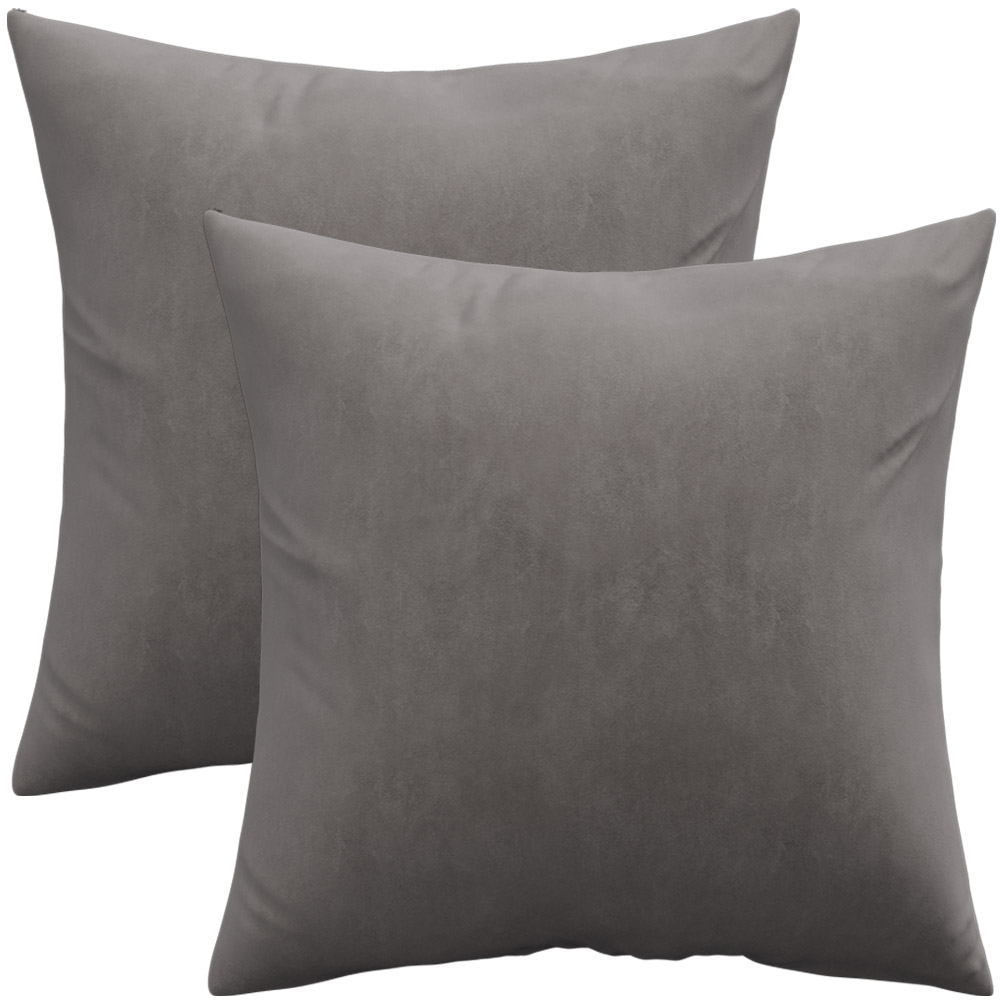  Buy Pack of 2 velvet cushions - cover and filling - Lenay Grey 60631 - in the EU