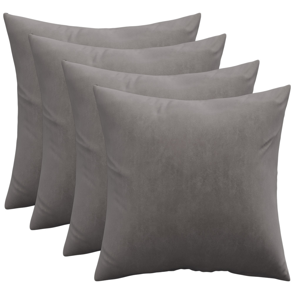  Buy Pack of 4 velvet cushions - cover and filling - Lenay Grey 60632 - in the EU