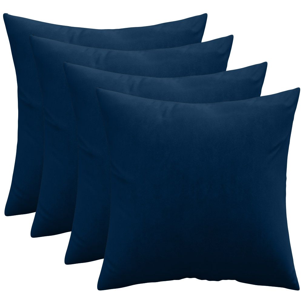  Buy Pack of 4 velvet cushions - cover and filling - Lenay Dark blue 60632 - in the EU