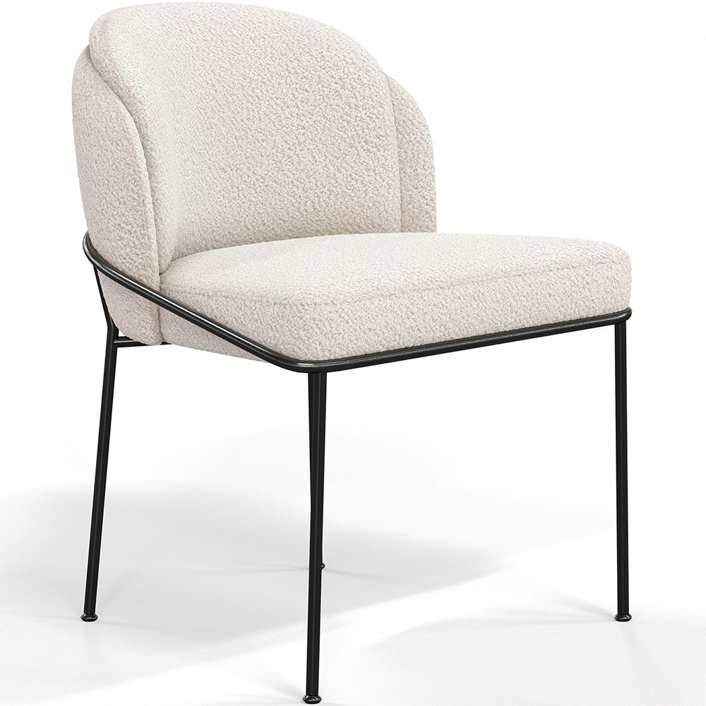  Buy Dining Chair - Upholstered in Bouclé Fabric - Duma White 60645 - in the EU