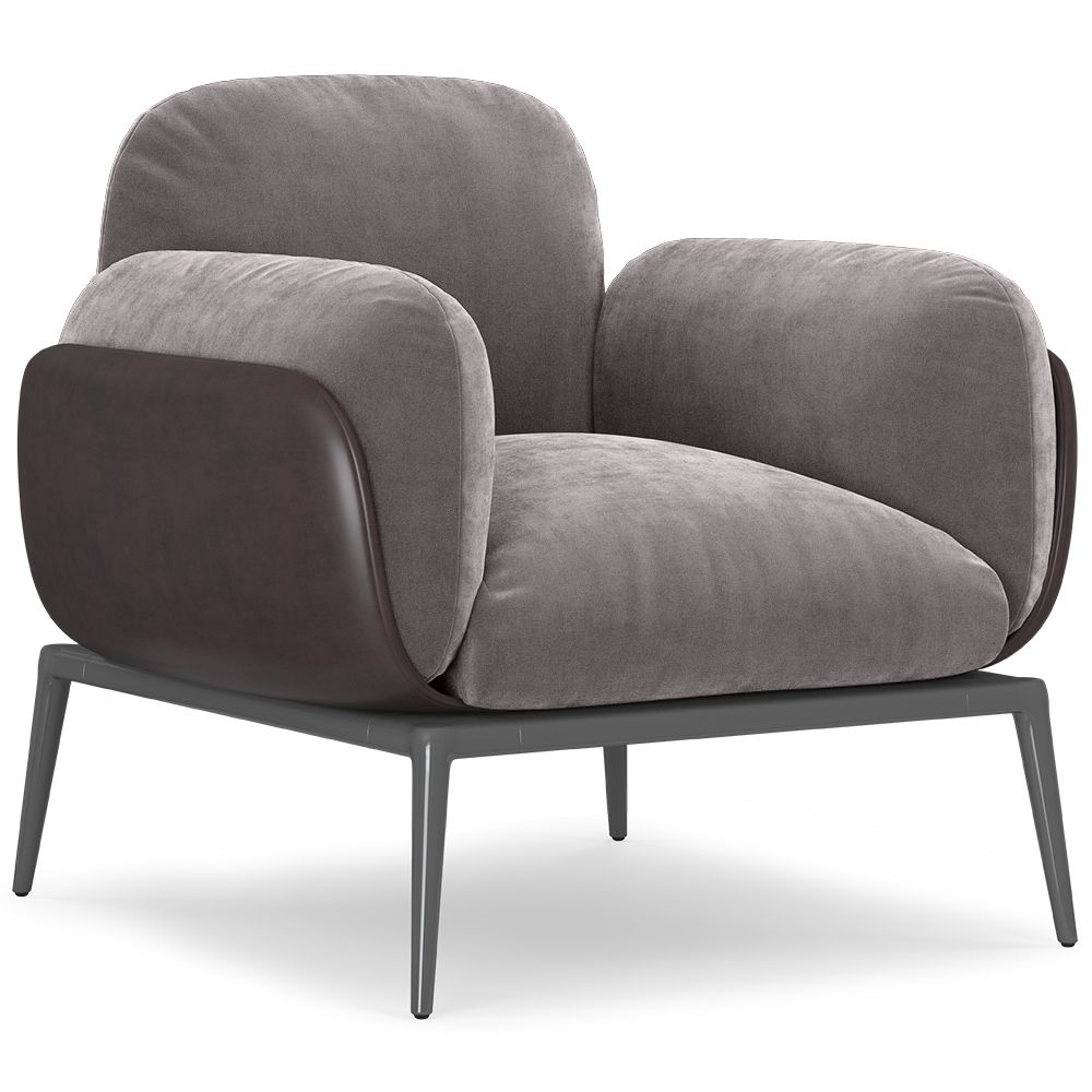  Buy Upholstered Velvet Armchair - Iura Dark grey 60650 - in the EU
