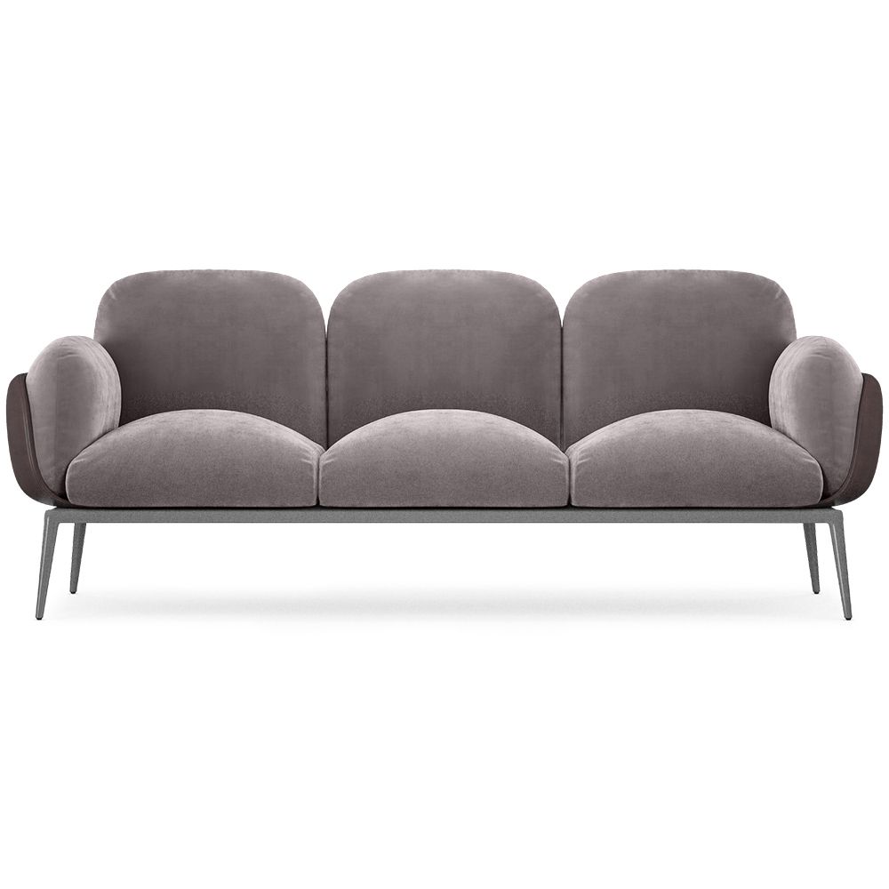 Buy 3-Seater Sofa - Upholstered in Velvet - Greda Dark grey 60652 - in the EU