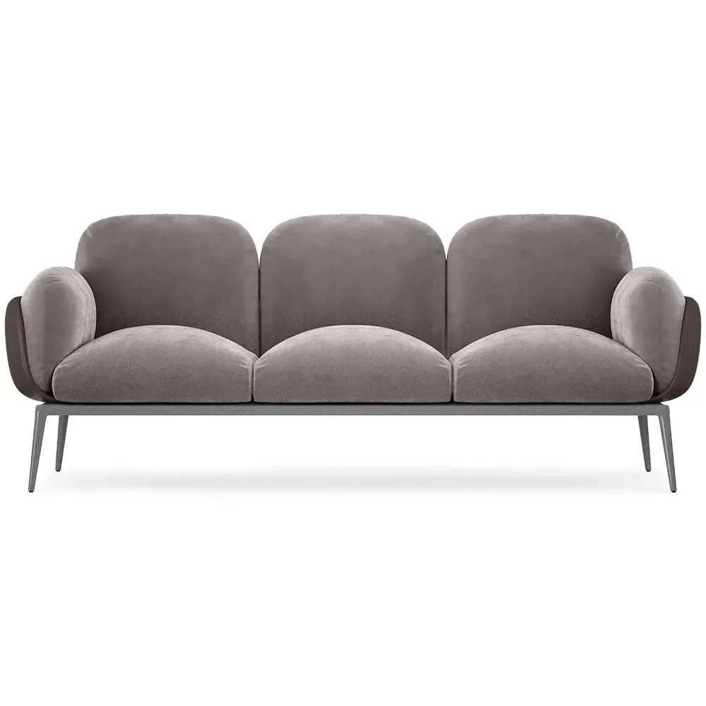  Buy 3-Seater Sofa - Upholstered in Velvet - Greda Dark grey 60652 - in the EU