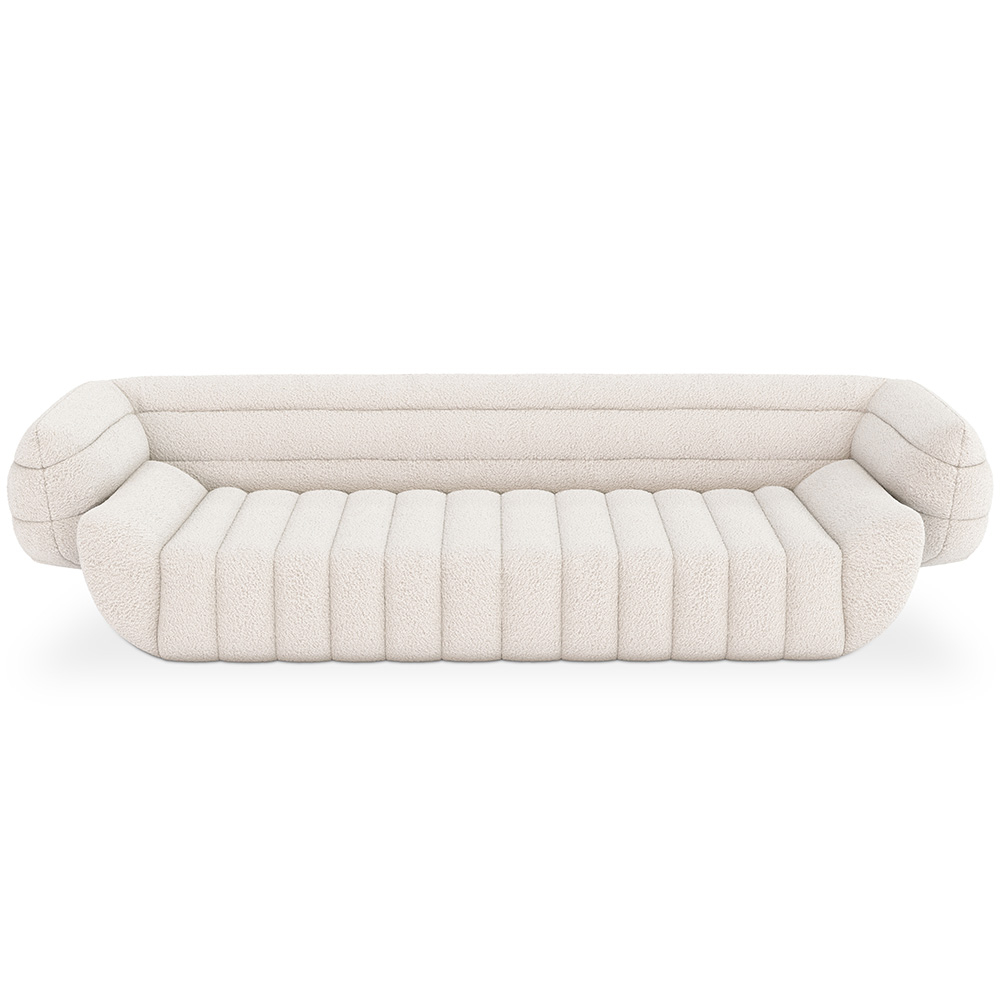  Buy Bouclé Fabric Upholstered Sofa - 3/4 Seats - Lumun White 60655 - in the EU