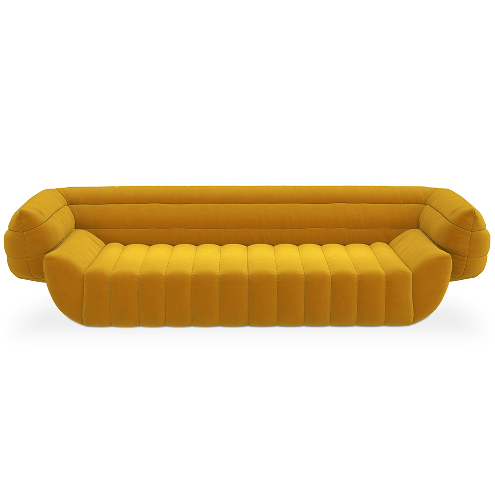  Buy Velvet Upholstered Sofa - 3/4 seats - Lumun Yellow 60640 - in the EU