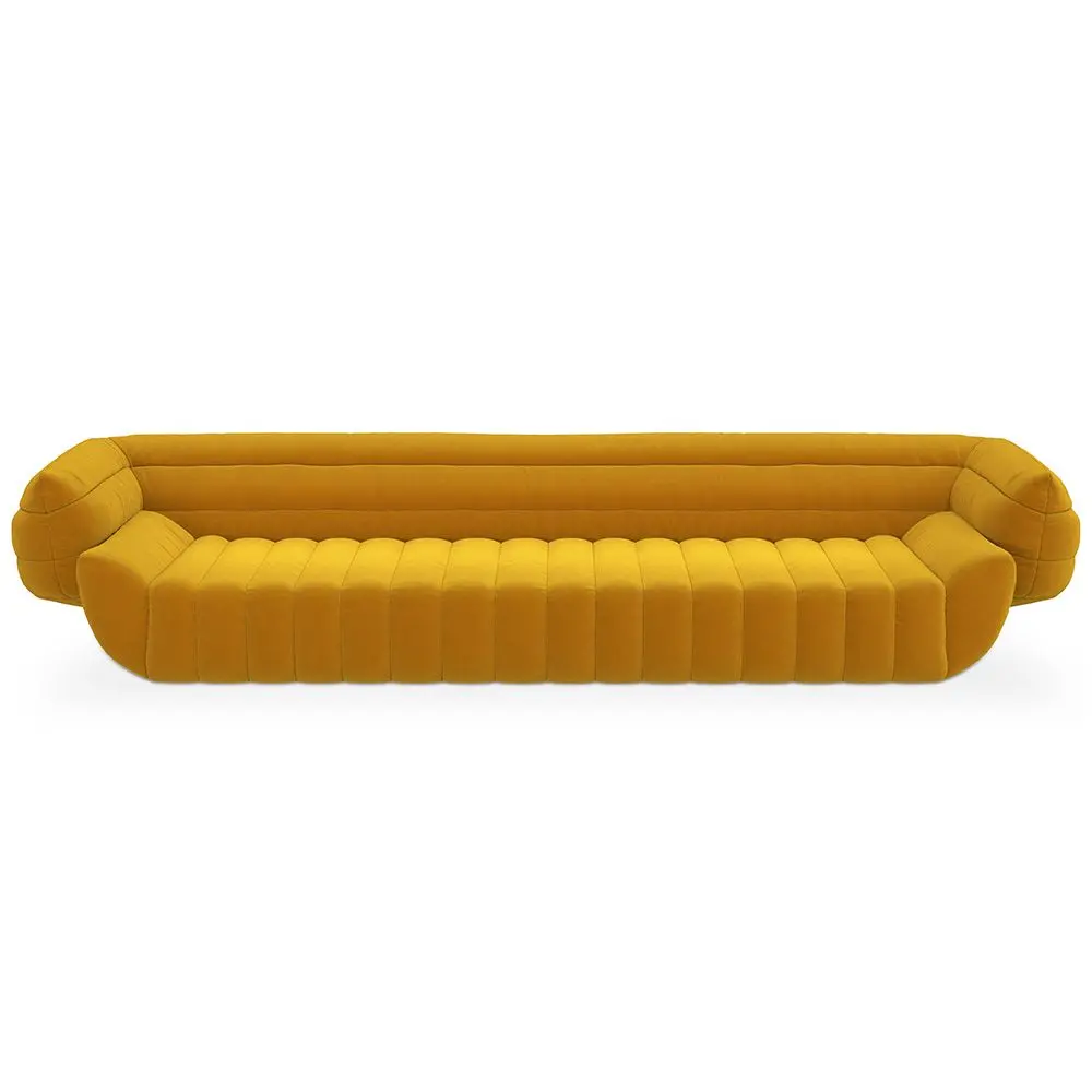  Buy Velvet Upholstered Sofa - 4/5 seats - Lumun Yellow 60641 - in the EU