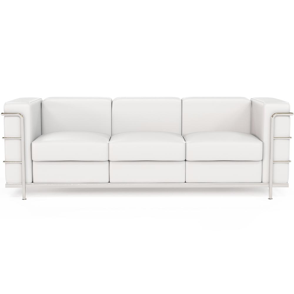  Buy 3-Seater Sofa - Upholstered in Vegan Leather - Bour White 60659 - in the EU