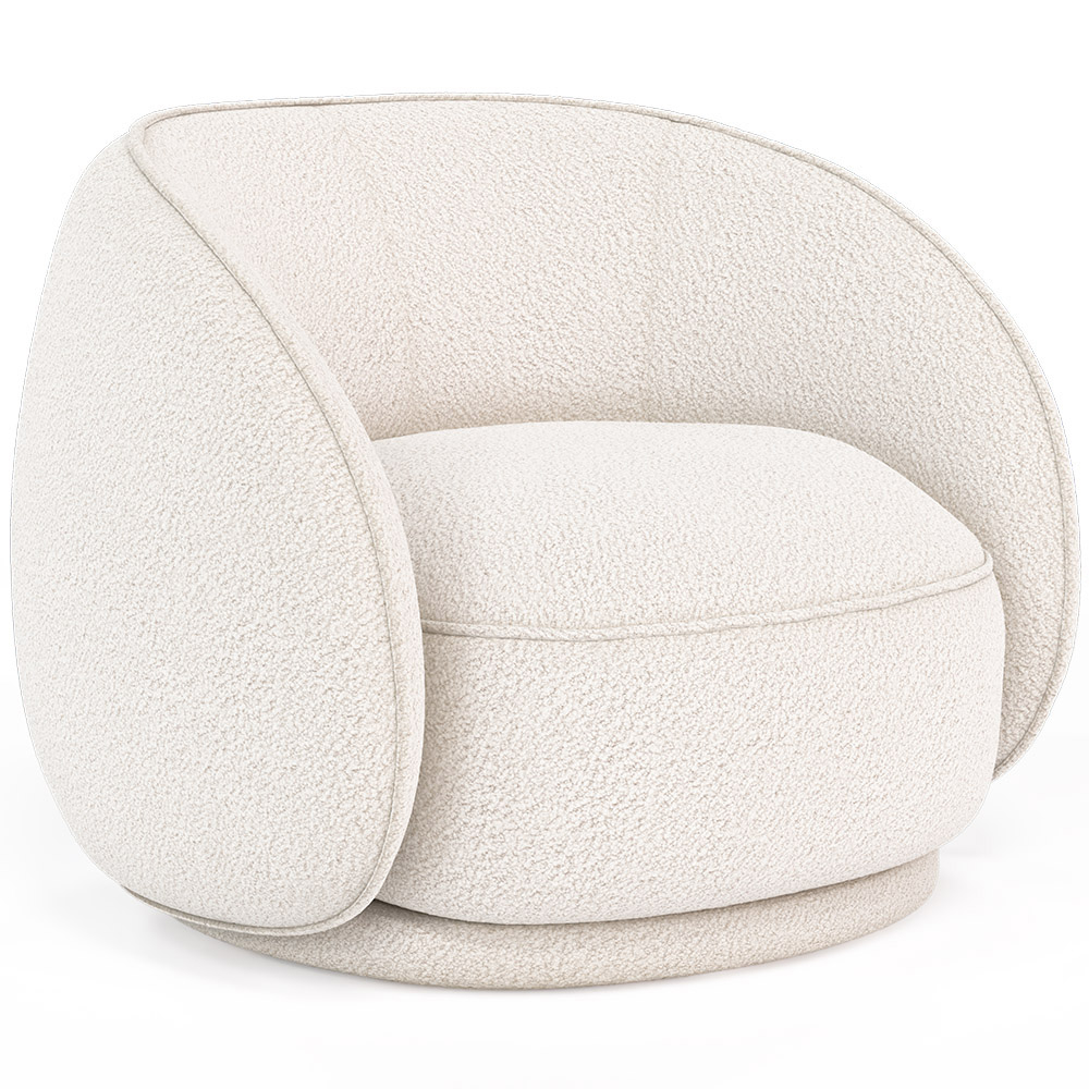  Buy Curved armchair upholstered in bouclé fabric - William White 60693 - in the EU