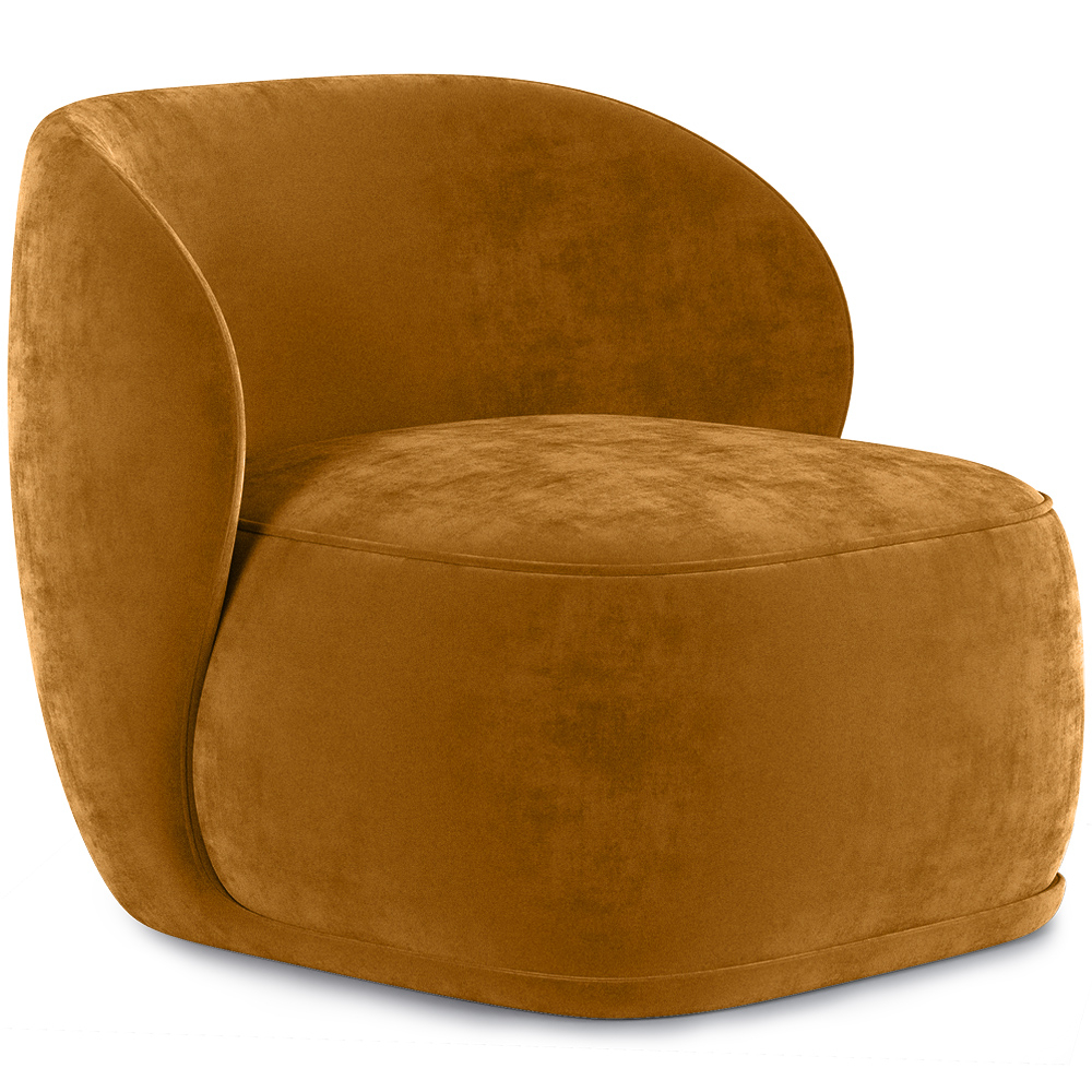  Buy Velvet Upholstered Armchair - Treyton Mustard 60702 - in the EU