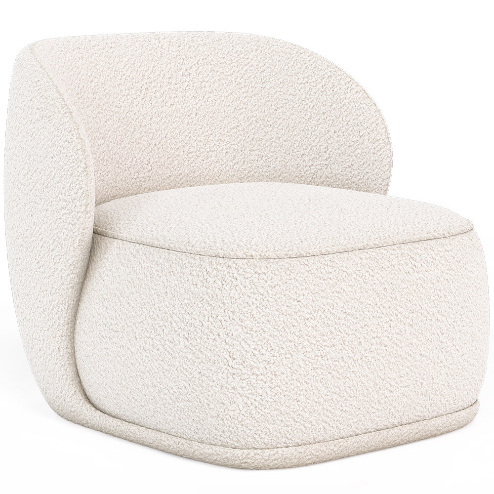  Buy Bouclé Fabric Upholstered Armchair - Treyton White 60703 - in the EU