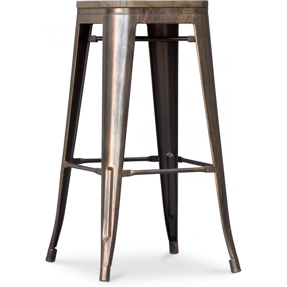  Buy Industrial Design Bar Stool - Wood & Steel - 76cm - Metalix Metallic bronze 54406 - in the EU