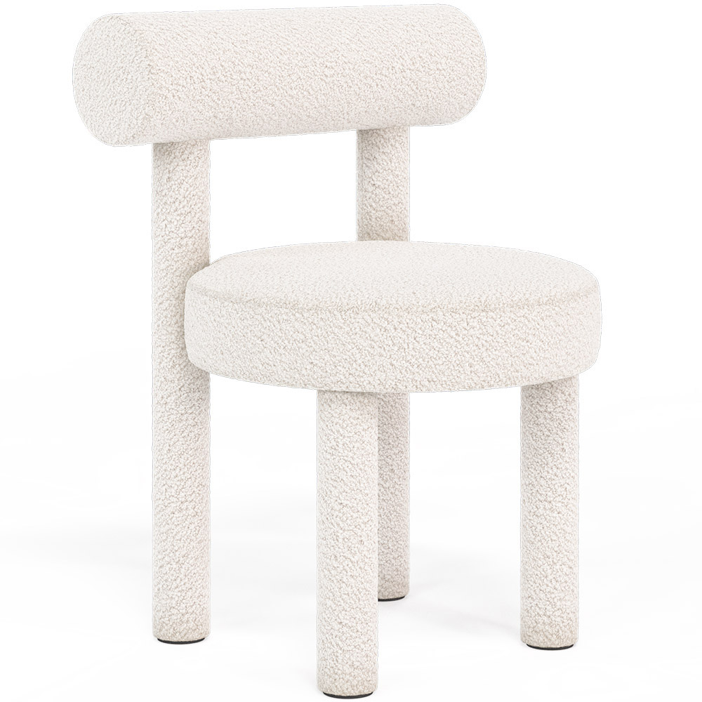 Buy Dining Chair - Upholstered in Bouclé Fabric - Reece White 60709 - in the EU