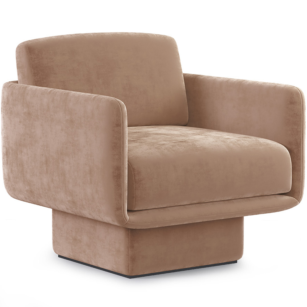  Buy Velvet Upholstered Armchair - Ren Cream 60698 - in the EU