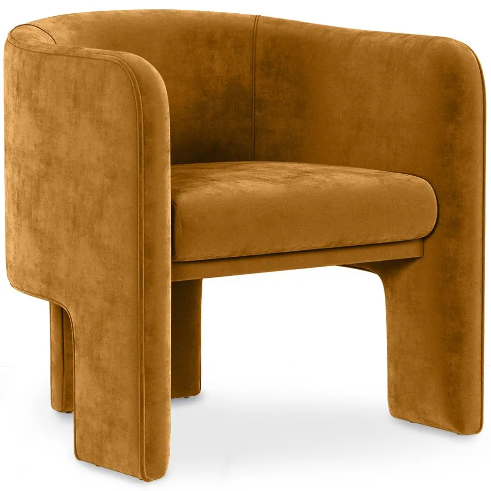  Buy Velvet Upholstered Armchair - Connor Mustard 60700 - in the EU