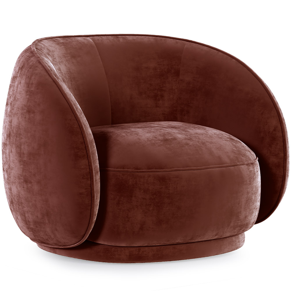  Buy Curved Velvet Upholstered Armchair - William Chocolate 60692 - in the EU
