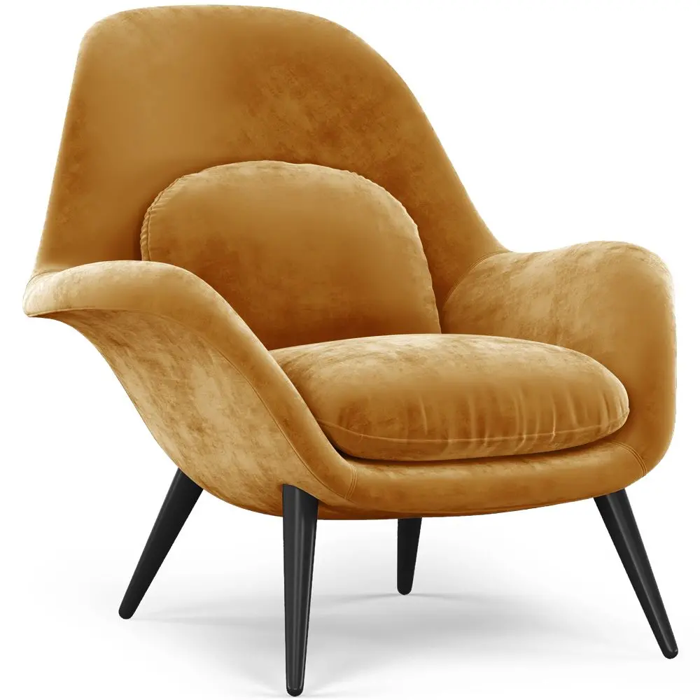  Buy Velvet Upholstered Armchair - Opera Mustard 60706 - in the EU