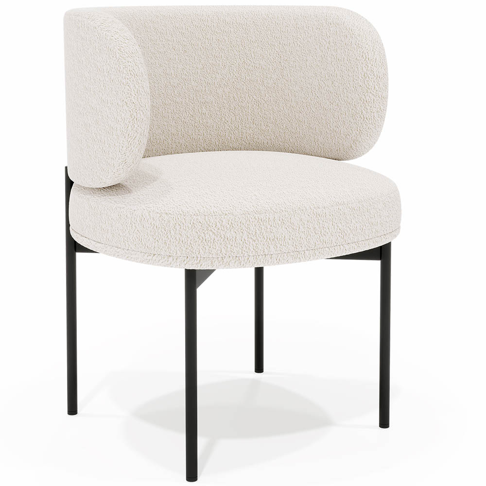  Buy Dining Chair - Upholstered in Bouclé Fabric - Calibri White 61008 - in the EU