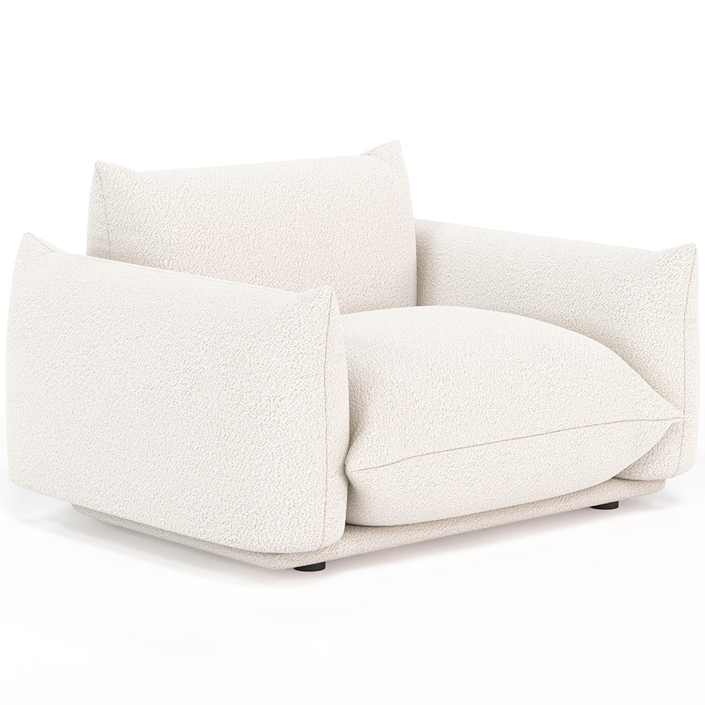  Buy  Armchair - Upholstered in Bouclé Fabric - Urana White 61012 - in the EU
