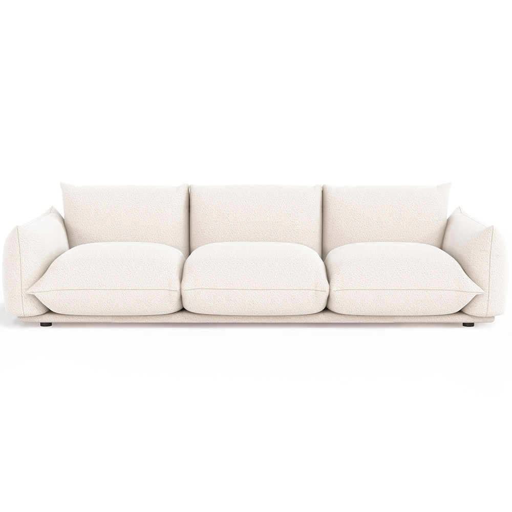 Buy 3-Seater Sofa - Bouclé Fabric Upholstery - Urana White 61014 - in the EU