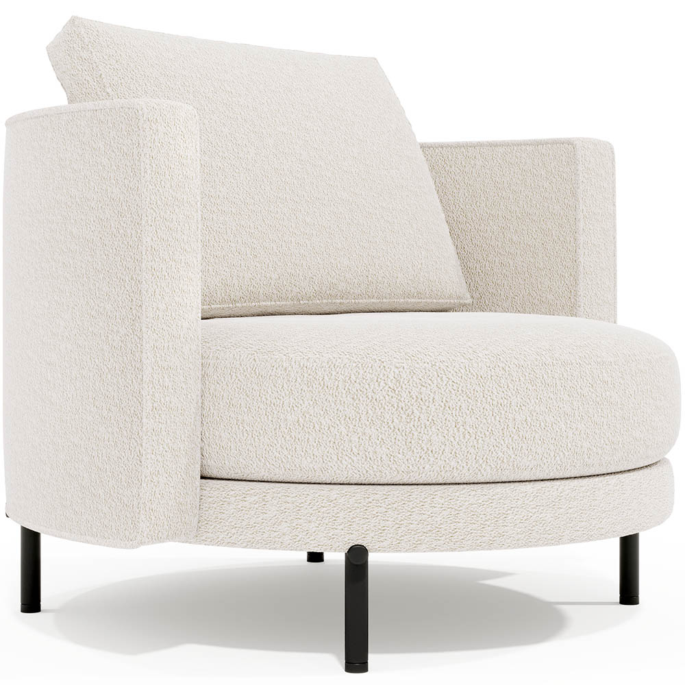  Buy Designer Armchair - Upholstered in Bouclé Fabric - Nagar White 61019 - in the EU