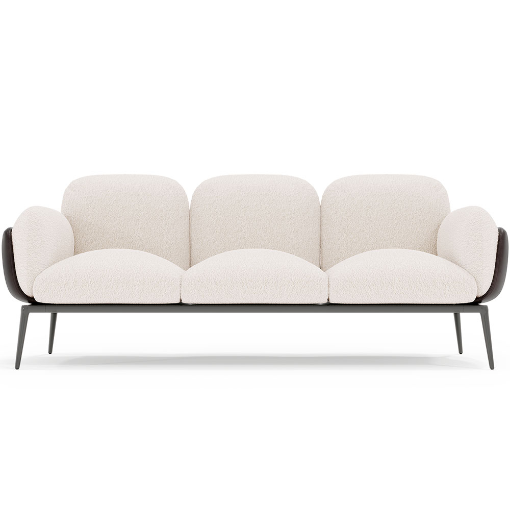  Buy 3-Seater Sofa - Upholstered in Bouclé Fabric - Greda White 61024 - in the EU