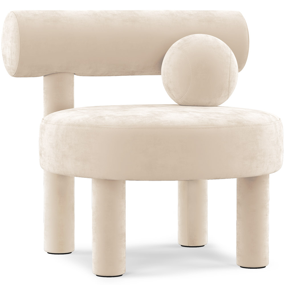  Buy  Armchair - Upholstered in Velvet - Fera Beige 60696 - in the EU