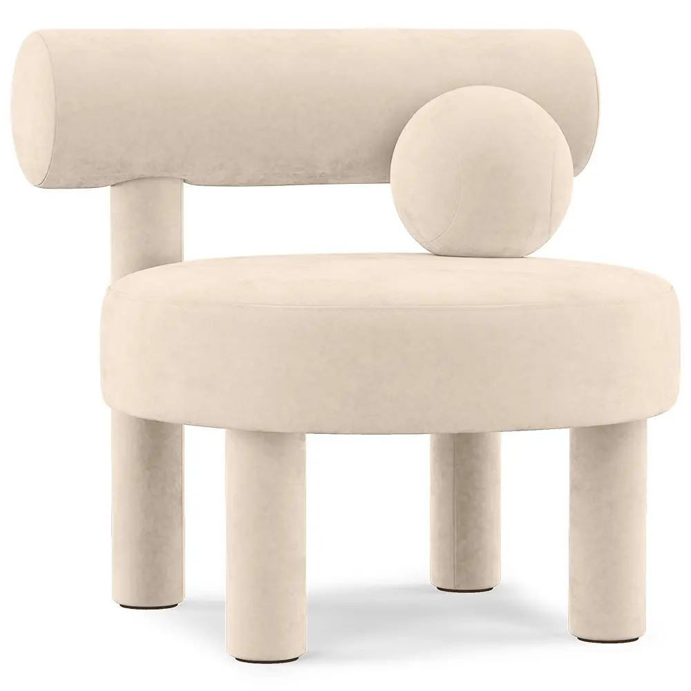  Buy  Armchair - Upholstered in Velvet - Fera White 60696 - in the EU